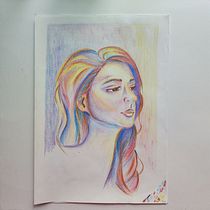 My project for course: Vibrant Portrait Drawing with Colored Pencils. Drawing, Portrait Drawing, Sketchbook, and Colored Pencil Drawing project by dominika_martincova - 03.31.2023