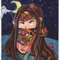 Mein Abschlussprojekt für den Kurs: Surreale Illustration mit Aquarell und Tinte. Traditional illustration, Fine Arts, Painting, Drawing, and Watercolor Painting project by Imke Kremer - 04.27.2023