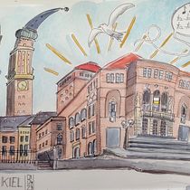Urban sketching with Lapin: My final course project . Un projet de Illustration traditionnelle, Esquisse , Dessin, Aquarelle, Illustration architecturale , et Carnet de croquis de stefan_509351 - 01.04.2023