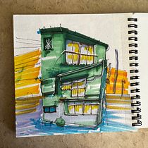 My project for course: Expressive Architectural Sketching with Colored Markers. Een project van  Schetsen,  Tekening,  Architecturale illustratie, Sketchbook y  Illustratie met inkt van Morgan - 31.03.2023