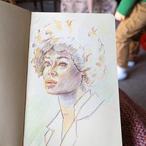 Mi proyecto del curso: Dibujo de retratos llamativos con lápices de colores. Drawing, Portrait Drawing, Sketchbook, and Colored Pencil Drawing project by raeanne_pearson - 04.02.2023