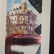 My project for course: Architectural Sketching with Watercolor and Ink. Sketching, Drawing, Watercolor Painting, Architectural Illustration, Sketchbook & Ink Illustration project by Christine Fauche - 04.02.2023