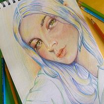 Mi proyecto del curso: Dibujo de retratos llamativos con lápices de colores. Drawing, Portrait Drawing, Sketchbook, and Colored Pencil Drawing project by Blendy Sannya - 03.19.2023