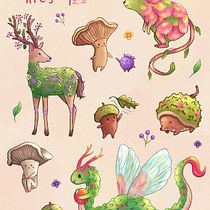 My project for course: Illustration of Adorable Characters Inspired by Nature. Un projet de Conception de personnages, Dessin, Illustration numérique , et Dessin numérique de mariazhivkova34 - 02.04.2023