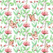 Mi proyecto del curso: Patrones naturales: del boceto a Photoshop. Projekt z dziedziny Trad, c, jna ilustracja, Pattern design,  R, sunek, R, sunek botaniczn i Malowanie akwarelą użytkownika Daniela Bouroncle - 03.04.2023