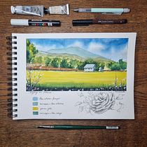 Mon projet du cours : Carnet de voyage à l’aquarelle. Traditional illustration, Watercolor Painting, Architectural Illustration, and Sketchbook project by Emmanuelle BOISARD - 04.03.2023