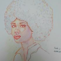My project for course: Vibrant Portrait Drawing with Colored Pencils. Drawing, Portrait Drawing, Sketchbook, and Colored Pencil Drawing project by Palika Treerattanawareesin - 04.04.2023