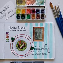 Uma viagem em aquarela pela Argentina. Traditional illustration, Watercolor Painting, Architectural Illustration, and Sketchbook project by Silvia Fernandes - 04.04.2023