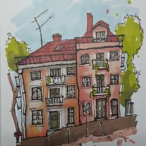 Il mio progetto del corso: Disegno architettonico espressivo con pennarelli colorati. Sketching, Drawing, Architectural Illustration, Sketchbook & Ink Illustration project by elena_851267 - 04.04.2023