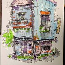 My project for course: Expressive Architectural Sketching with Colored Markers. Sketching, Drawing, Architectural Illustration, Sketchbook & Ink Illustration project by mickes66 - 04.05.2023