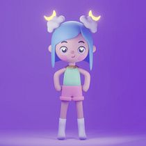 Creación de personajes kawaii en 3D con Blender - Vicky Ein Projekt aus dem Bereich Traditionelle Illustration, Design von Figuren, Digitale Illustration und 3-D-Modellierung von Victoria Velasco - 10.04.2023