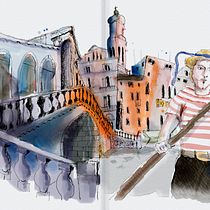 Mein Abschlussprojekt für den Kurs: Aquarellsketching: Drück deine Ideen aus . Ilustração tradicional, Esboçado, Criatividade, Desenho, Pintura em aquarela, e Sketchbook projeto de Thomas Kimmich - 06.04.2023