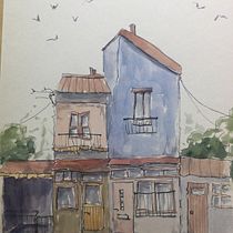 My project for course: Expressive Architectural Sketching with Colored Markers. Sketching, Drawing, Architectural Illustration, Sketchbook & Ink Illustration project by Heléne Gennert - 04.06.2023