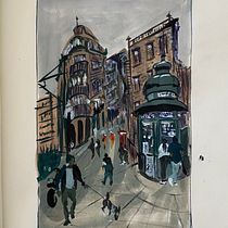 Porto City.. Fine Arts, Painting, Sketching, Architectural Illustration, Sketchbook, and Gouache Painting project by El III - 04.07.2023