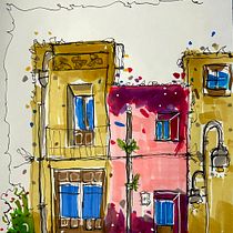 Mein Abschlussprojekt für den Kurs: Expressive Architekturskizzen mit Markern. Sketching, Drawing, Architectural Illustration, Sketchbook & Ink Illustration project by Ingrid - 04.07.2023