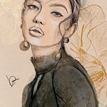 Il mio progetto del corso: Ritratto illustrato con Procreate. Projekt z dziedziny Trad, c, jna ilustracja, Grafika wektorowa, Ilustracja c, frowa i Portret użytkownika valentina_castronovo - 07.04.2023