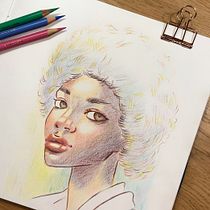 My project for course: Vibrant Portrait Drawing with Colored Pencils. Drawing, Portrait Drawing, Sketchbook, and Colored Pencil Drawing project by mirjamvi - 04.07.2023