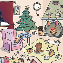 Creazione di mondi kawaii: aspettando Babbo Natale. Character Design, Digital Illustration, and Traditional illustration project by Alessia Perego - 04.02.2023