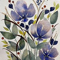 Mein Abschlussprojekt für den Kurs: Blumen-Kompositionen mit Aquarell malen. Un projet de Illustration traditionnelle, Beaux Arts, Peinture, Aquarelle, Illustration botanique et Illustration naturaliste de beart - 06.04.2023