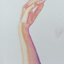 Ilustración de manos en acuarela. Painting, Watercolor Painting, and Figure Drawing project by Patricia Moravec - 04.08.2023