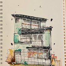 My project for course: Expressive Architectural Sketching with Colored Markers. Sketching, Drawing, Architectural Illustration, Sketchbook & Ink Illustration project by caileb_ - 04.08.2023
