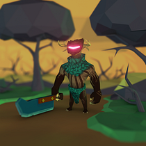 My project for course: Low Poly Character Modeling for Video Games - "The Creep" Ein Projekt aus dem Bereich 3D, 3-D-Modellierung, Videospiele, Design von 3-D-Figuren und Design für Videospiele von Petr Matafonov - 06.04.2023