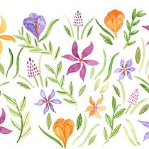 My project for course: Vibrant Floral Patterns with Watercolors. Traditional illustration, Pattern Design, Watercolor Painting, and Botanical Illustration project by Annick Cottom - 04.06.2023