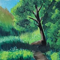 Mi proyecto del curso: Pintura de paisajes con gouache para principiantes. Fine Arts, Painting, Naturalistic Illustration, and Gouache Painting project by m1st1k - 04.05.2023