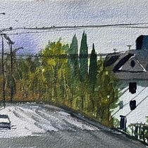 Mon projet du cours : Création de paysages contemporains à l'aquarelle. Fine Arts, and Watercolor Painting project by jerome_you - 04.09.2023