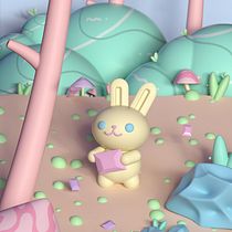 Bright Landscape 3D. Traditional illustration, 3D, Digital Illustration, and 3D Modeling project by Bárbara Ibáñez - 04.09.2023