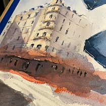Mi proyecto del curso: Dibujo arquitectónico con acuarela y tinta. Esboçado, Desenho, Pintura em aquarela, Ilustração arquitetônica, Sketchbook e Ilustração com tinta projeto de Agustin Machetanz - 09.04.2023