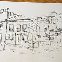 Mein Abschlussprojekt für den Kurs: Expressive Architekturskizzen mit Markern - Teil des "Giardino Giusti" in Verona. Drawing, Architectural Illustration, Sketchbook, Ink Illustration, and Sketching project by Anita - 04.10.2023