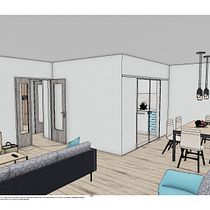 Planta baja de los amigos. Un projet de Architecture d'intérieur, Design d'intérieur, Décoration d'intérieur , et Design d'espace de Nuria López Salinas - 03.05.2023