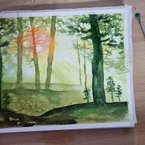 My project for course: Dreamy Watercolor Landscapes: Paint with Light. Un projet de Peinture , et Aquarelle de Ilana Barak - 11.04.2023