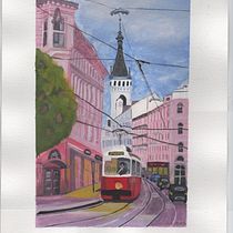 Mein Abschlussprojekt für den Kurs: Stadtlandschaften in Gouache Ein Projekt aus dem Bereich Traditionelle Illustration, Malerei und Gouachemalerei von Heike Grebe - 11.04.2023