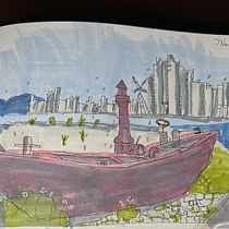 My project for course: Expressive Architectural Sketching with Colored Markers. Sketching, Drawing, Architectural Illustration, Sketchbook & Ink Illustration project by alexa_kopf - 11.07.2022