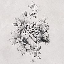 Meu projeto do curso: Tatuagem botânica com pontilhismo. Ilustração tradicional, Desenho de tatuagens e Ilustração botânica projeto de raju_julio - 12.04.2023