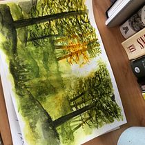 My project for course: Dreamy Watercolor Landscapes: Paint with Light. Un projet de Peinture , et Aquarelle de megandunnion1 - 13.04.2023