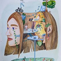 My project for course: Surreal Illustration with Watercolor and Ink. Traditional illustration, Fine Arts, Painting, Drawing, and Watercolor Painting project by Julia Sycheva - 04.13.2023