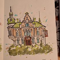 My project for course: Expressive Architectural Sketching with Colored Markers. Sketching, Drawing, Architectural Illustration, Sketchbook & Ink Illustration project by xsissix - 04.12.2023