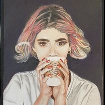 My project for course: Illustration with Pastel and Coloured Pencils. Un progetto di Illustrazione tradizionale, Belle arti, Disegno a matita, Disegno, Disegno di ritratti, Disegno realistico e Disegno artistico di moneta_june - 14.04.2023
