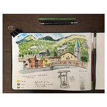 Il mio progetto del corso: Diario di viaggio ad acquerello. Traditional illustration, Watercolor Painting, Architectural Illustration, and Sketchbook project by kekasonne - 04.14.2023