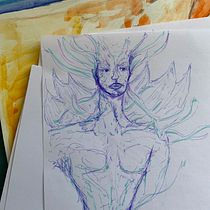 My project for course: Fantasy Sketchbook: Draw Characters from Imagination. Ilustração tradicional, Criatividade, Desenho, e Sketchbook projeto de Aryana - 15.04.2023