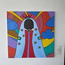 Meu projeto do curso: Introdução à pintura acrílica: crie uma tela tropical. Un projet de Peinture, Création de motifs, Peinture acr , et lique de fernandandantas - 15.04.2023