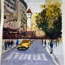 Mi proyecto del curso: Paisajes urbanos en acuarela. Een project van  Beeldende kunst, Aquarelschilderen y  Architecturale illustratie van lourdesalberto92 - 11.04.2023