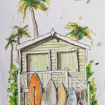 Mon projet du cours : Esquisses d'architecture expressives aux feutres de couleur. Een project van  Schetsen,  Tekening,  Architecturale illustratie, Sketchbook y  Illustratie met inkt van KalOO (Pascal Crauet) - 16.04.2023