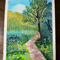 My project for course: Landscape Painting with Gouache for Beginners. Fine Arts, Painting, Naturalistic Illustration, and Gouache Painting project by Pawittra Plutt - 04.15.2023