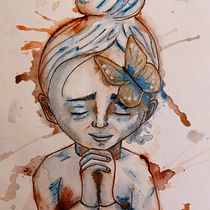 Mein Abschlussprojekt für den Kurs: Experimentelle Porträts mit Tinte, Tee und Alkohol. Artes plásticas, Pintura, Desenho e Ilustração com tinta projeto de hartmann-miriam - 17.04.2023
