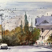 Mi proyecto del curso: Creación de paisajes contemporáneos en acuarela. Fine Arts, and Watercolor Painting project by tati_alonso64 - 04.15.2023