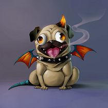 Mi proyecto del curso: Pintura digital de personajes:DragonPug. Ilustração tradicional, Design de personagens, Ilustração digital, e Pintura digital projeto de marcosramones21 - 14.04.2023